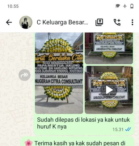 Pengiriman Papan Bunga Duka Karang Tengah